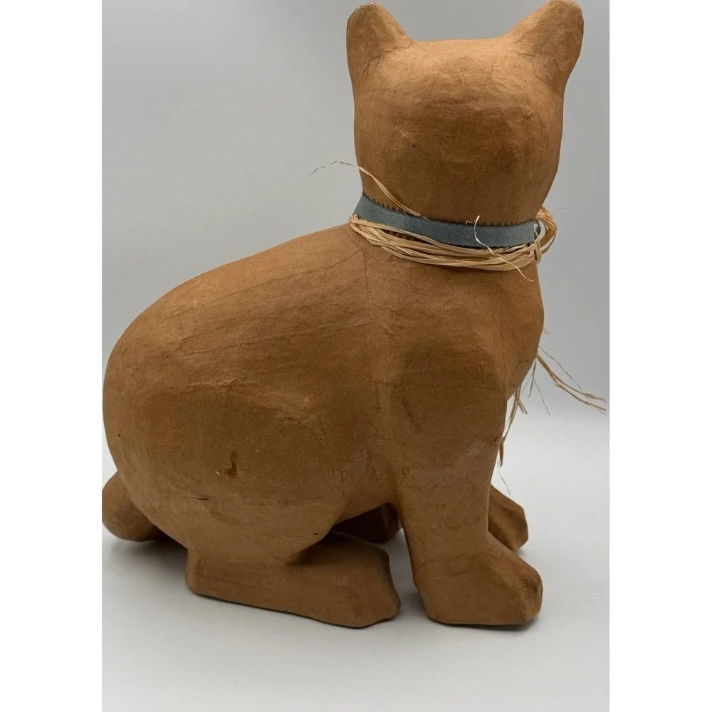 Vintage Papier Mache Cat Figurine Folk Art Primitive Rustic Farmhouse Decor‎ 12